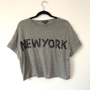 TOPSHOP New York Crop Top Tee